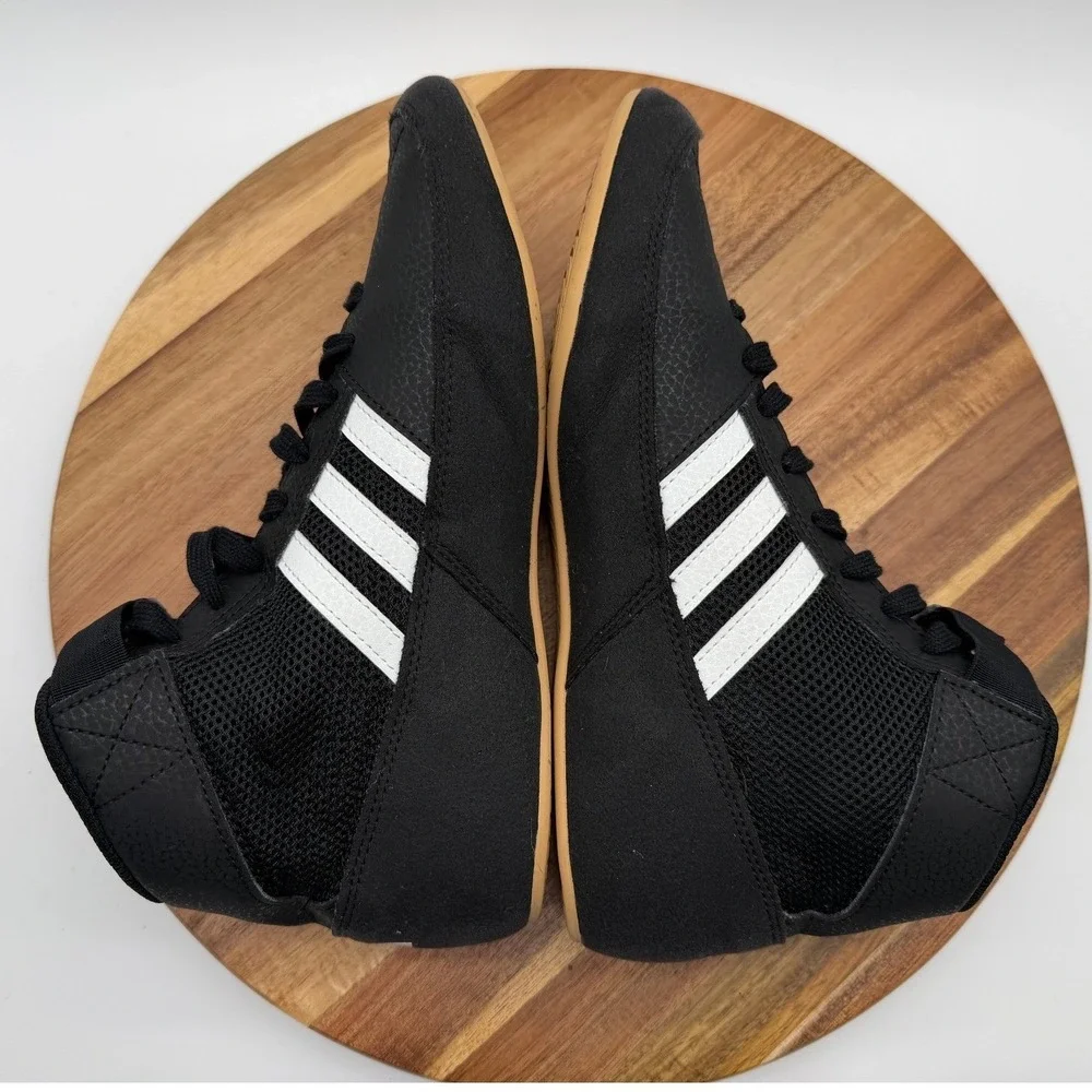 Adidas HVC 2 Men's Size 5 Wrestling Shoes Black White Gum 1054